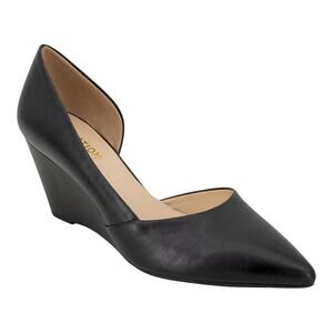 Kenneth Cole Reaction Women's Eltinn D'Orsay Wedge Heel Pumps Black Size 7 1/2
